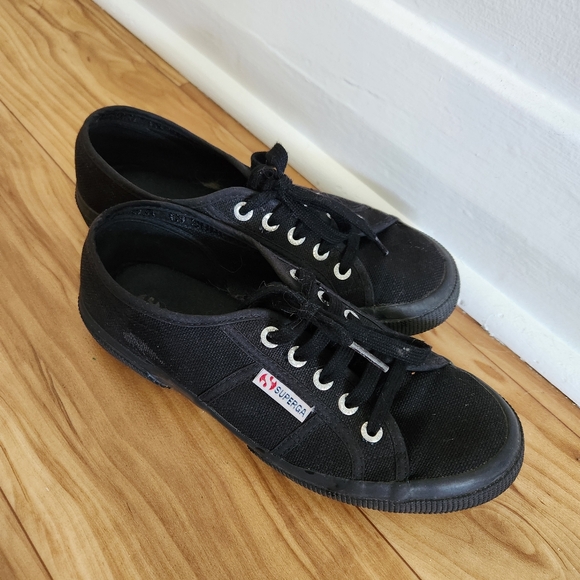 Black Canvas and Rubber Superga Shoes - Picture 6 of 11
